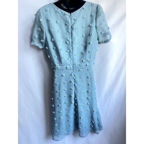Anthropologie Sunday in Brooklyn Glenda Textured Dress Baby Blue Size M Flare - Picture 5 of 12